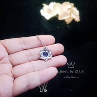 2 CT Blue Sapphire Necklace - Gemstone David Star Necklace - September Birthstone - Dainty Blue Sapphire Pendant #445