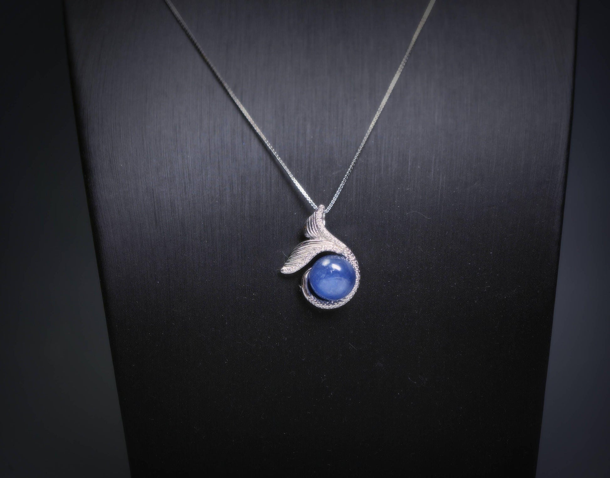 Dainty Natural Blue Kyanite Necklace - Sterling Silver Mermaid Pendant Throat Chakra Healing