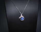 Dainty Natural Blue Kyanite Necklace - Sterling Silver Mermaid Pendant Throat Chakra Healing