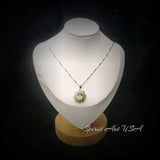 Genuine Citrine Necklace - Sterling Silver 2.8 CT Citrine Pendant - Milky Way Spiral Galaxy Energy Vortexes Windmill Jewelry #820