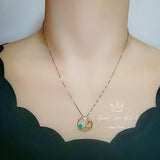 Romantic Poetic Paraiba Tourmaline Necklace sterling Silver Unique Style Tiny Paraiba Necklace Artistic green blue gemstone #293