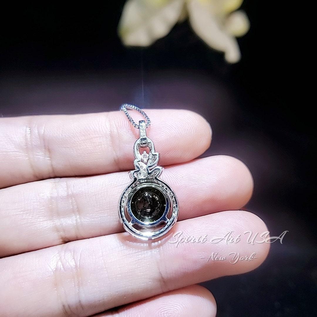 4 CT Green Peridot Necklace - 18KGP Sterling Silver - Gemstone Flower Petal - August Birthstone - Unique Design Peridot Pendant #952