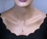 Sterling Silver Halo Natural Amethyst Necklace - Crown Chakra Healing Genuine Salitaire Oval Amethyst Pendant 1080