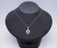 Amethyst Necklace - Rose Gold Sterling Silver - Lotus Amethyst Pendant - February Birthstone - Purple Gemstone Jewelry #615