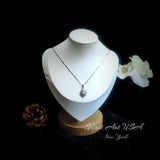 Aquamarine Necklace - Tiny Gemstone Flower Style Blue Aquamarine Pendant - Small Mini Blue Aquamarine Jewelry #310