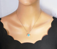 Paraiba Necklace - 18kgp @ Sterling Silver - Gemstone Star of Star Blue Paraiba Tourmaline Pendant #201