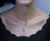 Natural Amethyst Necklace Sterling Silver - Gemstone Flower Of Life , Genuine Purple Gemstone 18KGP February Birthstone #540