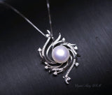 Large Freshwater Pearl Necklace - Full Sterling Silver High Quality Bridal Pearl Necklace - Genuine White Pearl Jewelry #425
