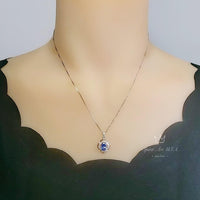 1.5 Ct small Tanzanite Pendant - Sterling Silver Gemstone Flower OF Life Tanzanite Necklace - December Birthstone Tanzanite Jewelry #245
