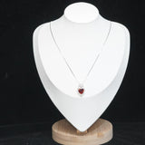 Spessartite Garnet Necklace - 9mm orange red heart Pendant - 18kgp @ Sterling Silver - adjustable chain - 3 ct Orange Garnet jewelry #607
