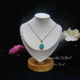 Rhombic Style Large Paraiba Necklace - Sterling Silver 18KGP - Gemstone Cushion Cut Paraiba Tourmaline Pendant - blue gemstone #397