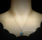 Green Paraiba Tourmaline Necklace 18kGP Sterling Silver Diamond Milky Way Necklace - Spiral Galaxy Energy Vortexes Windmill Pendant 3CT #881