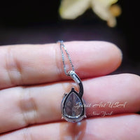 Classic Simple Aquamarine Necklace - 18KGP& Sterling Silver - Teardrop Blue Aquamarine Pendant - March Birthstone - Pear 3.5 CT Large #680