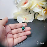 Natural Green Malachite Phoenix Necklace White Gold plated Sterling Silver Bird Pendant #559