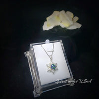 Gemstone Star Mystic Topaz Necklace - 18KGP Sterling Silver - 6 Point Star Pendant - 2CT Hexagram Art Deco Rainbow Topaz Jewelry #816