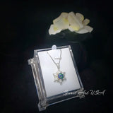 Gemstone Star Mystic Topaz Necklace - 18KGP Sterling Silver - 6 Point Star Pendant - 2CT Hexagram Art Deco Rainbow Topaz Jewelry #816