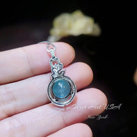 4 CT Blue Paraiba Tourmaline Necklace - 18KGP Sterling Silver - Gemstone Flower Petal - Unique Design Paraiba Pendant #179