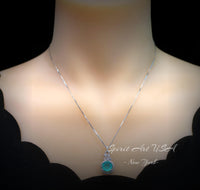 4 CT Blue Paraiba Tourmaline Necklace - 18KGP Sterling Silver - Gemstone Flower Petal - Unique Design Paraiba Pendant #179