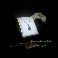 Garnet Necklace - 18KGP @ Sterling Silver - Dainty Garnet Pendant - January Birthstone - Pear Cut Garnet Jewelry