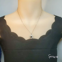 Large Oval Mystic Topaz Necklace - Sterling Silver Rainbow Topaz Pendant #550