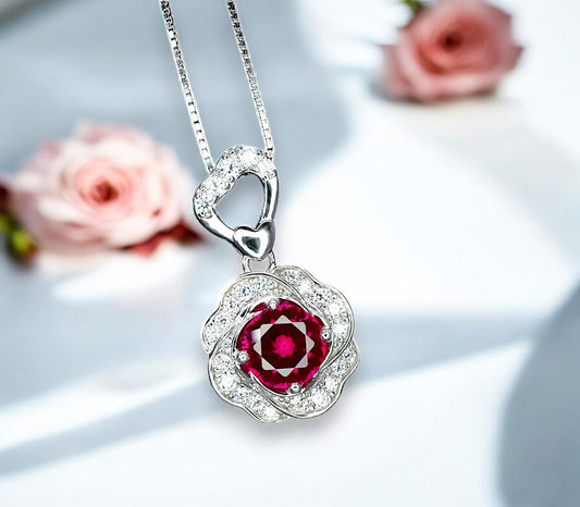 ruby necklace, July birthstone