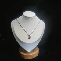 Tiny Ruby Necklace Horseshoe Style - 18KGP @ Sterling Silver - July Birthstone - One necklace two wearing - Minimalist Ruby Jewelry #188