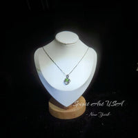 Genuine Peridot Necklace - Swan Necklace - Natural Green Peridot Pendant - 18KGP @ Sterling Silver - August Birthstone #971