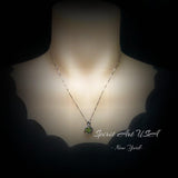 Genuine Peridot Necklace - Swan Necklace - Natural Green Peridot Pendant - 18KGP @ Sterling Silver - August Birthstone #971