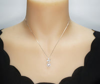 Morganite Necklace - Three Petal Style Morganite Pendant - 18KGP @ Sterling Silver #420