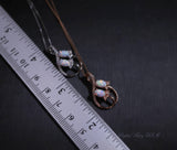 Opal Necklace - 18kGP @ Sterling Silver - Rose Gold - Created White Opal Necklace - Double Oval Opal Leaf Style #127