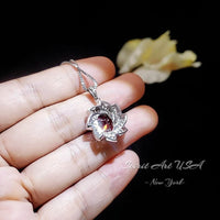 Large Garnet Spiral Necklace Gold coat Sterling Silver Gemstone Milky Way Spiral Galaxy Energy Vortexes Windmill Garnet Pendant 2.8 CT #854