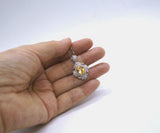 Genuine Citrine Necklace Sterling Silver Flower 2.1 CT Yellow Gemstone Pendant November Birthstone 18kgp #716