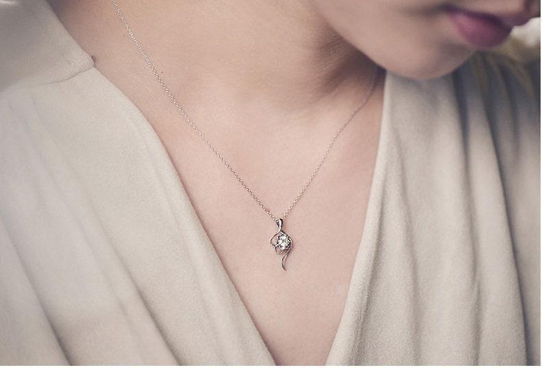 Genuine Moissanite Gemstone Necklace - GRA Certificate Round Cut Gemstone Jewelry Pendant 1 CT 6.5mm Gemstone Pendant #791