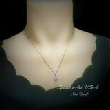 Pink tourmaline Necklace - Super Tiny Pink Tourmaline Pendant - 18kgp @ Sterling Silver - Mini Pink Tourmaline Minimalist Gemstone #120