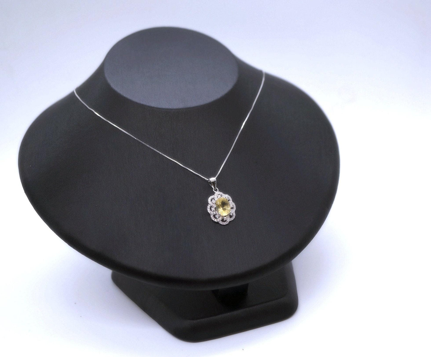 Natural Citrine Necklace Silver - Sterling Silver Life of Flower Genuine Citrine Healing Jewelry