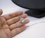 Natural Citrine Necklace Silver - Sterling Silver Life of Flower Genuine Citrine Healing Jewelry