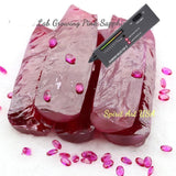 6CT Fuchsia Pink Sapphire Necklace - Large Square Sterling Silver White Gold Plated - Pink Sapphire Jewelry #462