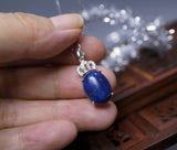 Lapis Lazuli Necklace, Sterling Silver Royal Crown Blue Lapis Pendant, The Vampire Diaries Jewelry 1048