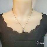 Mystic Topaz Swan Necklace - 18Kgp @ Sterling Silver - Rainbow Mystic Topaz Pendant - Solitaire Single Simple Bird Pendant #155