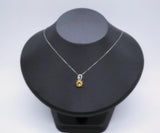 Genuine Citrine Necklace Sterling Silver Single Simple Round Natural Citrine Pendant 1106