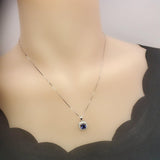 Tiny Square Tanzanite Necklace - Sterling Silver Tanzanite Pendant - December Birthstone - Minimalist Gemstone Jewelry 050