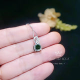 Gorgeous Emerald Necklace - Sterling Silver Solitaire 8mm 2 Ct Round Simple Emerald Jewelry