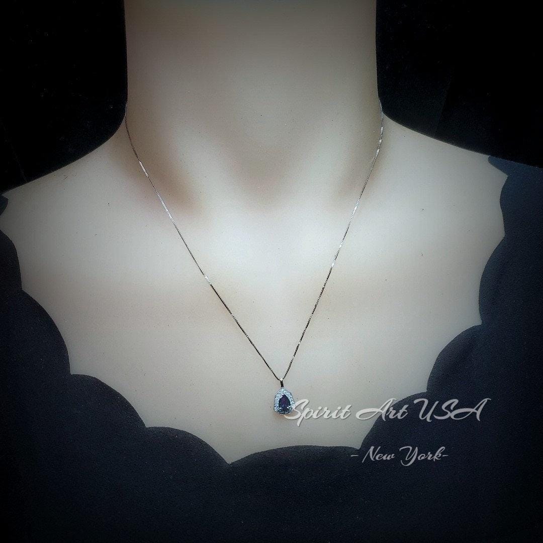 Mini Mystic topaz Necklace - Tiny Rainbow Topaz Pendant - 18kgp @ Sterling Silver - Minimalist teardrop Mystic Topaz Jewelry #118