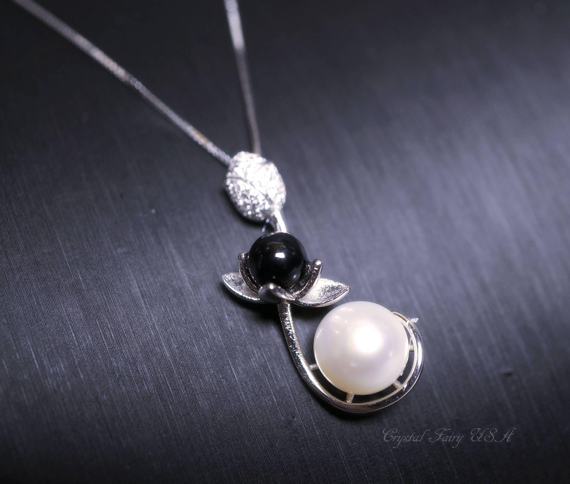 Genuine Pearl Necklace Full Sterling Silver Lotus Flower Tiny Freshwater Peal Jewelry Wedding Necklace Pearl Jewelry 1044