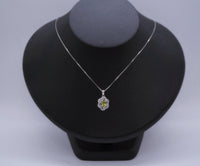 Super Tiny Natural Peridot Necklace Sterling Silver Flower OF Life Green Gemstone August Birthstone Jewelry 1052