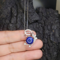 Lapis Lazuli Necklace - Butterfly Jewelry - Natural Genuine Blue Lapis Lazuli - Full 925 Sterilng Silver Butterfly Pendant 1019
