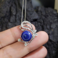 Lapis Lazuli Necklace - Butterfly Jewelry - Natural Genuine Blue Lapis Lazuli - Full 925 Sterilng Silver Butterfly Pendant 1019
