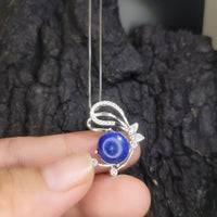 Lapis Lazuli Necklace - Butterfly Jewelry - Natural Genuine Blue Lapis Lazuli - Full 925 Sterilng Silver Butterfly Pendant 1019