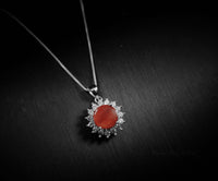 Heart Spiny Oyster Necklace, Genuine Coral Necklace Natural Red Oyster Bone Pendant, Princess Diana Coral Jewelry 071