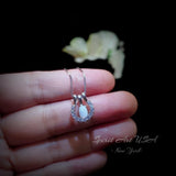 Opal Necklace - Tiny Horse shoe Pendant - 18KGP @ Sterling Silver - Mini Small Opal Jewelry Pendant horseshoe jewelry #186